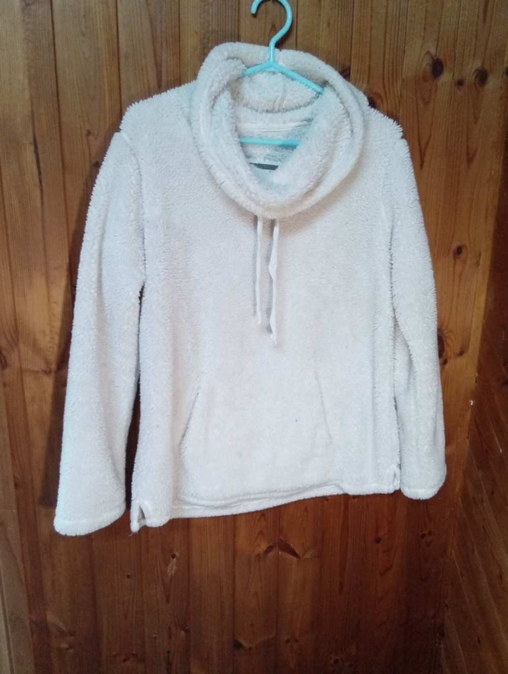 Denver Hayes Cream Sherpa Cowl Neck Pullover